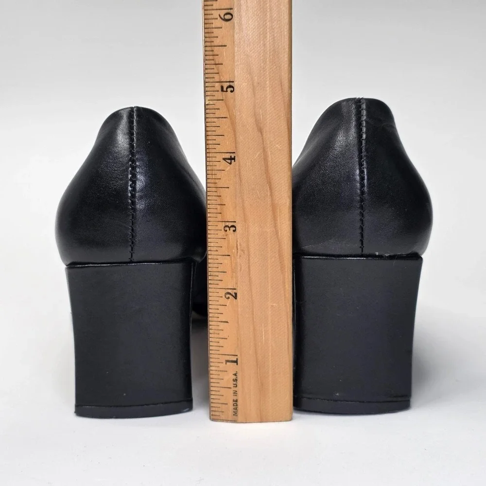 Glacee‎ Women's Heels Size 8 M Black Leather Slip On Shoes Vintage